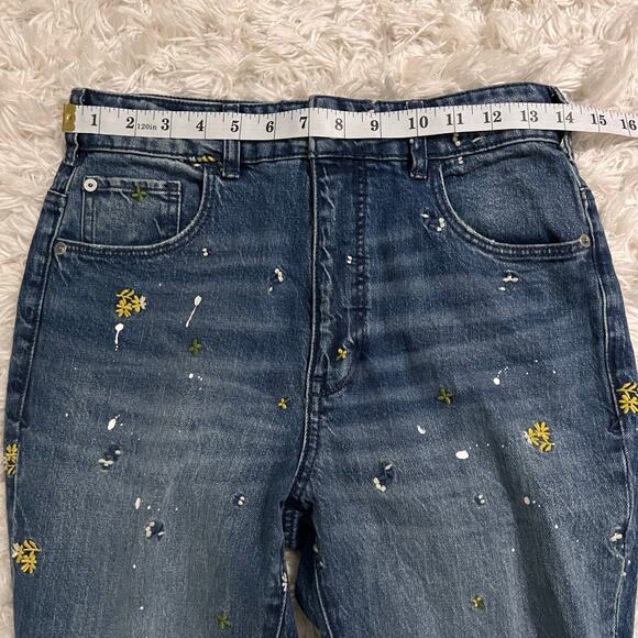 Pilcro Anthropologie The Icon Flare Embroidered Jeans Size 27 - Picture 9 of 11